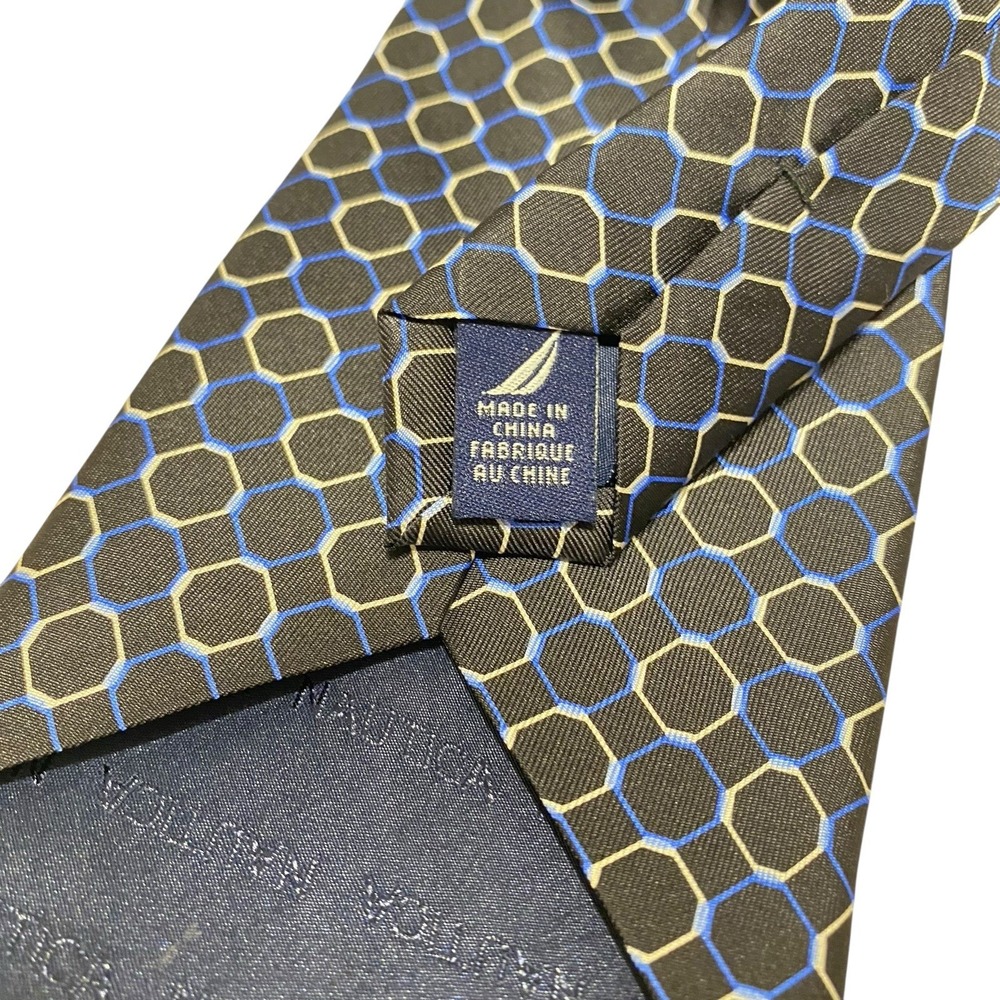 Nautica Silk Tie Men Navy Geometrical Classic Business NEW - Picture 9 of 11